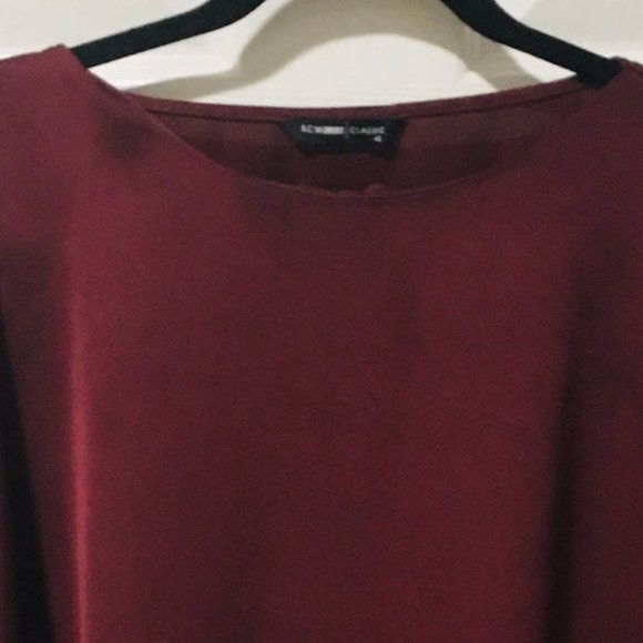 LC Waikiki Burgandy L Shiny Tiefront Oversize top - Picture 3 of 4